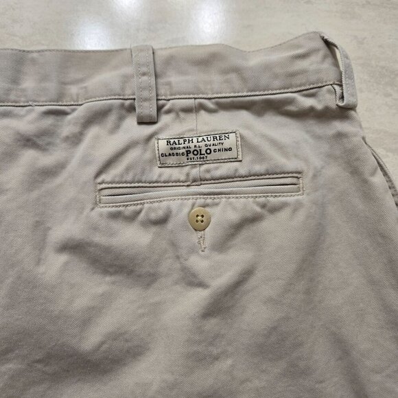 Polo Ralph Lauren Tyler Shorts Mens 37 Pleated Khaki Cotton Preppy‎ Classic - Picture 9 of 11
